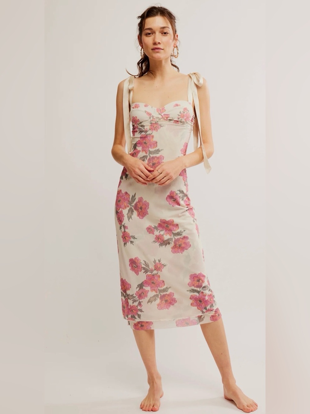 NWT!!! Free People Got Glam Floral Midi Slip Dress